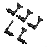 【Fish tail buttons】The bass guitar tuners feature a unique fish tail design, adding a stylish touch to your instrument. 【5PCS tuning pegs】This set includes 5pcs of tuning pegs, providing all you need to upgrade or replace your bass guitar's tuning ke...