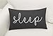 EURASIA DECOR Sleep Embroidered Decorative Lumbar Accent Throw Pillow Cover - Living Room, Sofa, Chair, Patio, Car, Balcony, Bench, Porch, Office, Bedroom - 12x20 Inches, Dark Grey