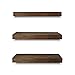 Mark One Home Goods Rustic Farmhouse 3 Tier Justified Floating Wood Shelf - Floating Wall Shelves (Set of 3), Hardware and Fasteners Included (Dark Walnut, 16