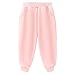 Fleece Sweatpant for Girl Fashion High Waist Elastic Cuffed Thermal Pant Pocket Comfort Casual Lounge Trouser (3-13 Years) Pink