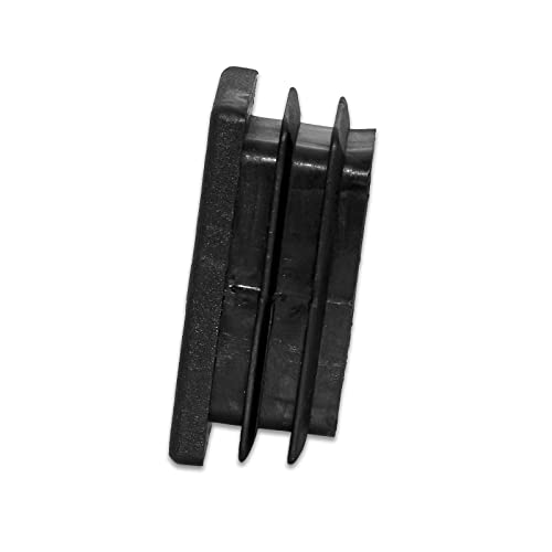Image of Flyshop Black M8 Threaded Plastic Plugs Rectangle Tube End Caps Tubing Plugs Inserts Furniture Glider 20 mm x 40 mm 4 Pcs