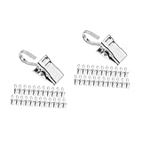 iplusmile 2 Juegos Clip De Cortina Clip De Tapiz Ganchos De Cortina De Baño De Metal Clips De Ducha para Cortina Pequeños Clips Ganchos De Clip Perchas Silver Acero Inoxidable 25 Piezas * 2