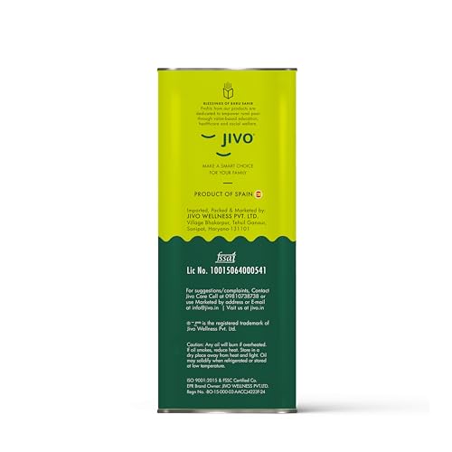 Image of Jivo Everyday Cooking Pomace Olive Oil 3 Litre | Imported from Spain | Rich in MUFA, Low in Saturated Fat | Ideal for Frying, Roasting & Baking | Cooking Oil for Daily Use