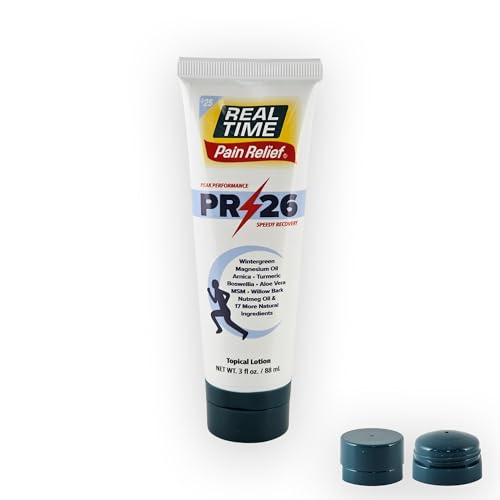 PR-26 by Real Time 3 fl oz Recovery Topical Lotion with Glide for Athletes - 26 Natural Ingredients: Arnica Magnesium Oil Turmeric - Pre & Post Workout Muscle + Joint Rub for Athletic Lifestyle