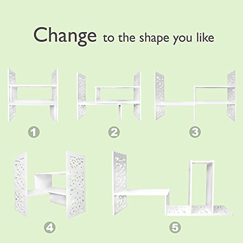 image for Jerry & Maggie - WPC Desktop Organizer White Office Storage Rack Shelf