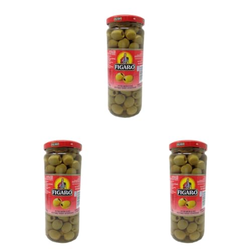 Image of Figaro Green Pitted Olives, 15.87 oz ℮ 450 g (Pack of 3)