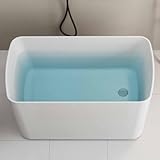 49" Rectangular Freestanding Soaking Bathtub with Chrome...