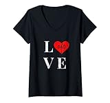 donna festa del papà proud kids i heart my daddy family love dad maglietta con collo a v