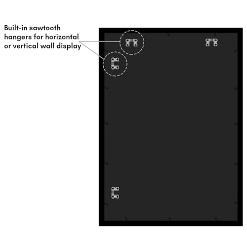 Americanflat 24x34 Poster Frame with Polished Plexiglass - Black Picture Frame - Wide Photo Frames Made of Engineered Wood for Vertical or Horizontal Wall Display - Epic Collection - Black