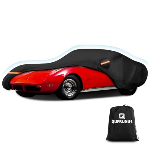 QUNSUNUS 6 Layer Car Cover for C3 Corvette 1968-1982 Waterproof All Weather Windproof for Corvette...