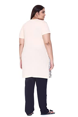 Image of In Love Women's Plus Size Printed Cotton Night Suit Set Short Sleeve | Cotton fabric - soft night suit set for sleepwear and home comfort