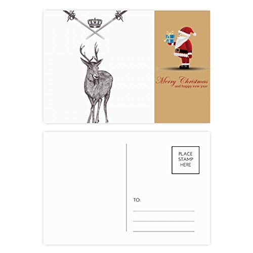 Cartes postales élan style baroque Père Noël lot de 20 comme petites attentions de l'Avent