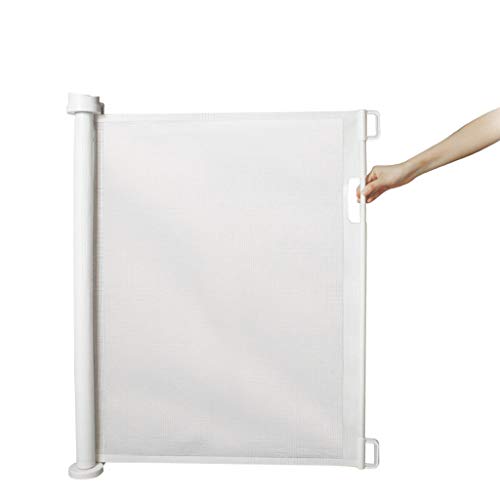 Barrière de sécurité rétractable blanche 130 cm pour bébé et chien - 2