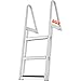 VEVOR Removable Dock Ladder 3 Steps, 350 lbs Load Capacity, Pontoon Boat Ladder with 4'' Wide Step & Nonslip Rubber Mat for Ship/Lake/Pool/Marine Boarding