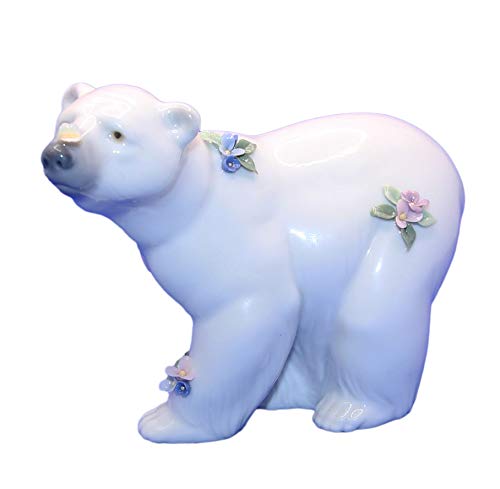 Amazon.com: Lladro Attentive Polar Bear with Flowers Figurine