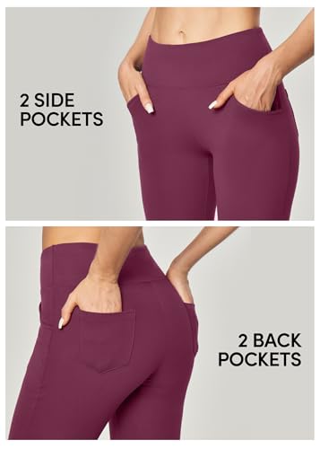 Image of Yoga Pants Women High Waist Workout Bootcut Flare Leggings with Pockets