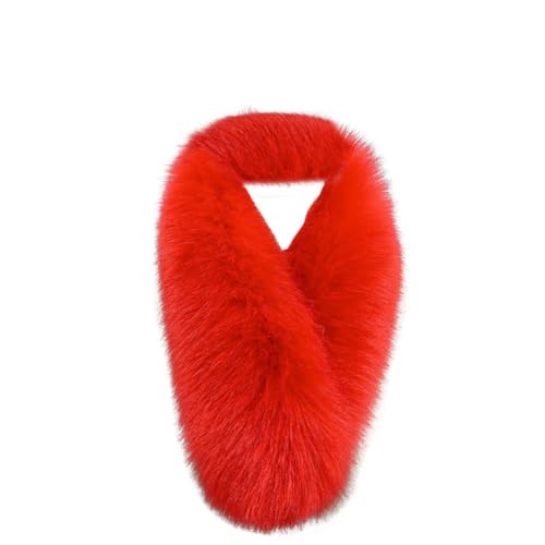Uposao Cuello de piel de zorro de imitación para mujer, bufanda de invierno, abrigo de invierno con capucha, accesorios de calor, calentador de cuello desmontable para chaquetas