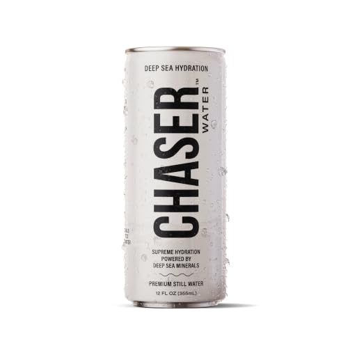 Chaser Water Deep Sea Mineral Hydration Sugar Free Functional Water with Electrolytes and 80+ Ionic Trace Minerals Clean Hydration 12 Pack Recyclable Cans