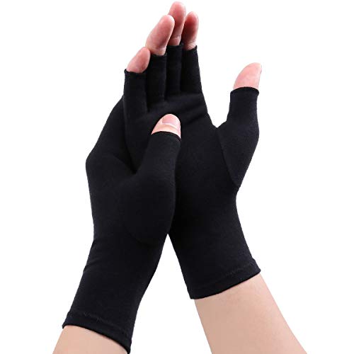 Guantes Athritis – Guantes reumatoides de compresión sin dedos para alivio del dolor guante de mano rehabilitación aliviar el dolor diario trabajo para hombres y mujeres
