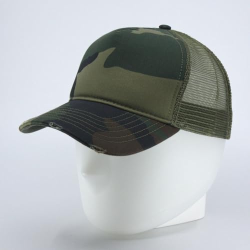 Image of The Vintage Year High Crown Foam Mesh Camouflage Trucker Hat Baseball Cap