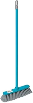 Sweeping Broom Brush, Floor Scrubbing Brush with Long Handle, Stiff Bristle Cleaning Scrubbing Brush for Kitchen/Bathroom, Deck, Patio, Laminate, Vinyl or Wooden Floor (Blue)