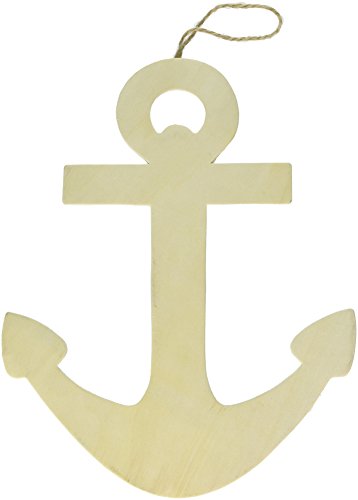 Darice Unfinished Wooden Anchor Decor Measures 8.75 inches by 11 inches Wall Hanger, Natural
