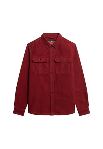 Superdry Chaqueta de hombre The Merchant Store, borgoña, S