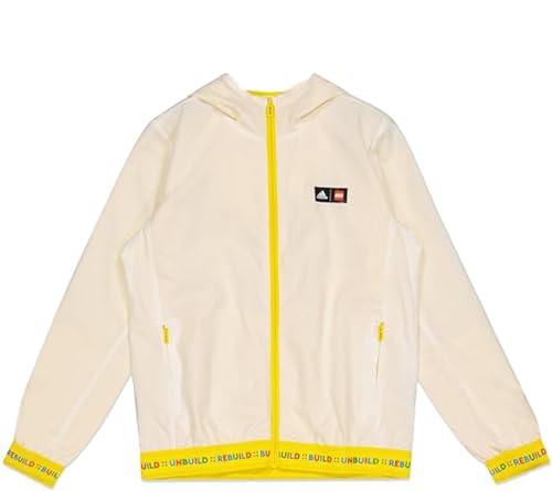 adidas Kids Youth x LEGO Play Sportswear Windbreaker, White/Yellow/Red, X-Large