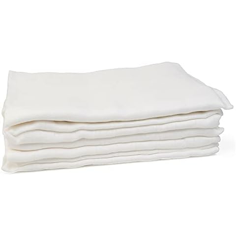 GRÜNSPECHT Bio-Mullwindeln 70x70cm aus 100 % Baumwolle (kbA), Spucktücher, ohne optische Aufheller, hautfreundlich & saugstark, 5 Stück, weiß (692-00) Cover