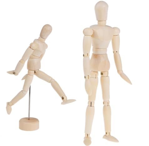 Amazon | デッサン人形 3d 木製 マネキン モデル ポーズ 人形 可動式
