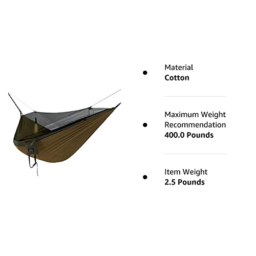 Everest Double Camping Hammock With Mosquito Net | Bug-Free Camping, Hiking, Backpacking & Survival Outdoor Hammock Tent | Reversible, Integrated, Lightweight, Ripstop Nylon | Khaki/Woodland/Net Black #TOP7