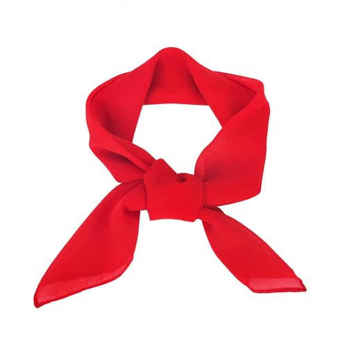 Chiffon Scarf for Girls, Neck Scarves for Women, Square Handkerchief Retro Ribbon Scarf for Hair Wrapping 26"x26"2