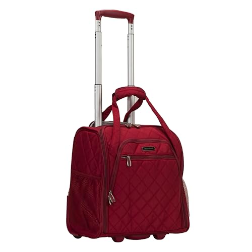 Rockland Melrose Upright Wheeled Underseater Luggage, Red, Carry-On 15-Inch