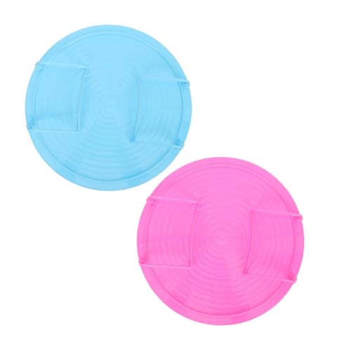 GETAJGHSD 2個 多機能段式耐熱素材電子レンジ蒸し器ラック キッチン収納用蒸し皿トレイ ブルー ローズレッド