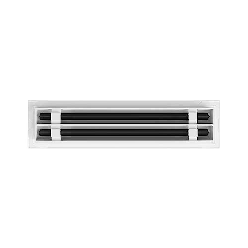 Image of BUILDMART - 16x4 White Modern AC Vent Cover - Decorative Air Vent - Standard Linear Slot Diffuser - Register Grille for Ceiling, Walls & Floors - Texas Buildmart