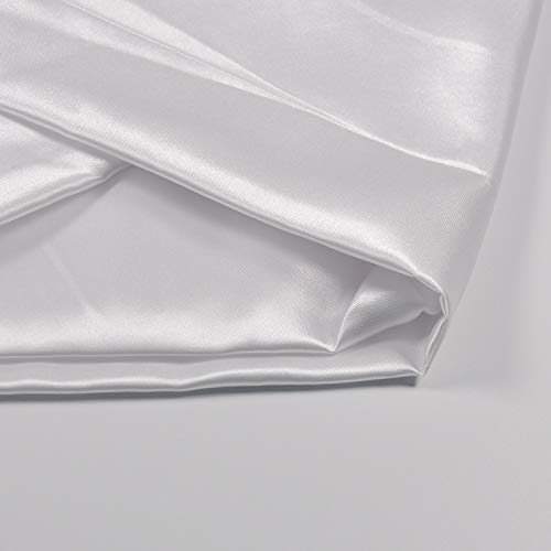 Image of Charmeuse Satin White Fabric, 60 inch Wide, Silky, for Wedding,Bridal,Decoration, Fashion,Apparel Crafts by 3 Yards