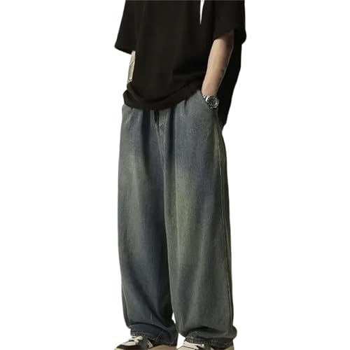 Men's Spring Fall Jeans – Loose Straight Leg Wide-Leg Denim Pants, Casual High Street Trendy Floor-Length Trousers