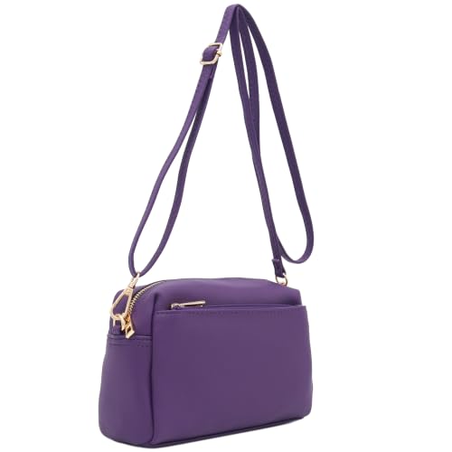 Image of FashionPuzzle Triple Zip Small Crossbody Bag