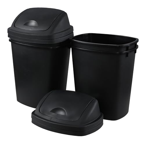 Caneca de basura negra de plástico 7 galones pack 4 miniatura 2