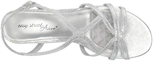 Easy Street Women's Wedge Heel Sandal, Silver Metallic, 8.5 Wide | Image 4