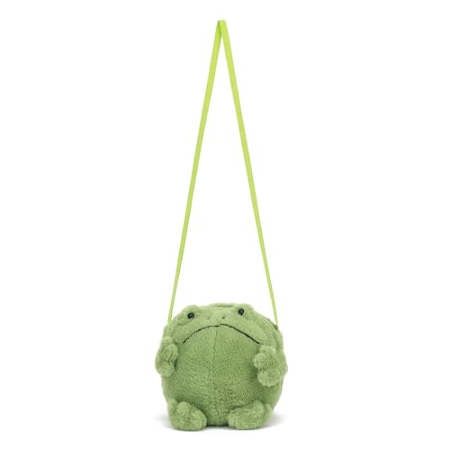Kawaii Frog Purse for Women, Cute Lolita Stuffed Animal Bag Plush Novelty Purse, Soft Fluffy Frog Crossbody Bags3