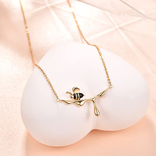 CUOKA MIRACLE Bee Necklaces for Women 925 Sterling Silver Honey Bee Pendant Necklace Animal Jewelry Lovely Gift for Friends Lover Wife 5
