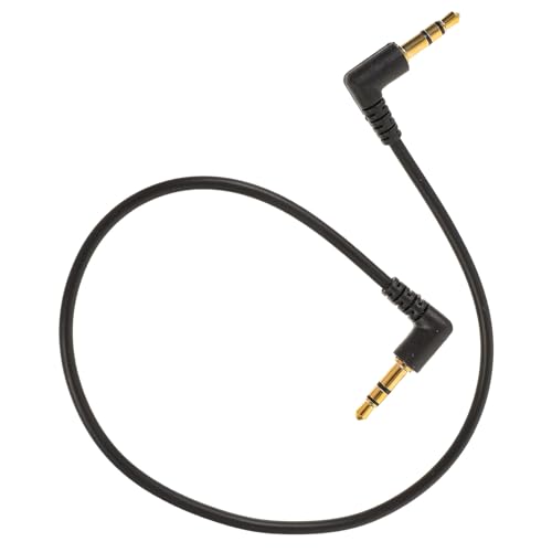 UTHCLO Cable Auxiliar de Audio 3,5 Mm Macho a Macho 30 Cm Doble Ángulo, Tejido Resistente, Compatible para Automóvil y Ordenador, Cable Corto Estéreo para Altavoces y Auriculares