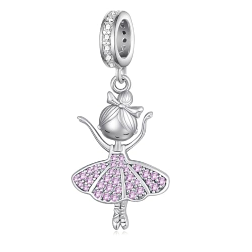 Image of Dance Charms for Bracelets 925 Sterling Silver Ballerina Charm Ballet Jewelry Gift for Women