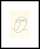 Germanposters Pablo Picasso Eule Poster Kunstdruck Siebdruck Bild im Alu Rahmen in schwarz 60x50cm