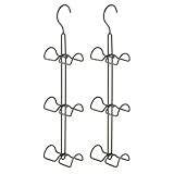 mDesign Metal Wire Hanging Closet Storage Organizers Hangers for Holding Purses, Backpacks, Handbags - Pack of 2, Bronze