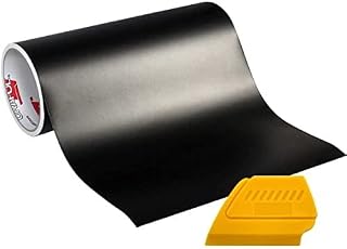 ORACAL 751 Premium Long-Term Indoor & Outdoor Craft Vinyl 12in x 10ft Roll for Cutters and Plotters Including Hard Yellow Detailer Squeegee (Matte Black)