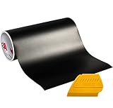 ORACAL 751 Premium Long-Term Indoor & Outdoor Craft Vinyl 12in x 10ft Roll for Cutters and Plotters Including Hard Yellow Detailer Squeegee (Matte Black)