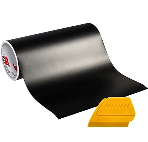 ORACAL 751 Premium Long-Term Indoor & Outdoor Craft Vinyl 12in x 10ft Roll for Cutters and Plotters Including Hard Yellow Detailer Squeegee (Matte Black)