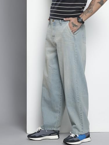 Image of The Indian Garage Co Men Skater Fit Solid Mid-Rise Jeans